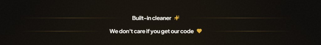 Built-in cleaner callout