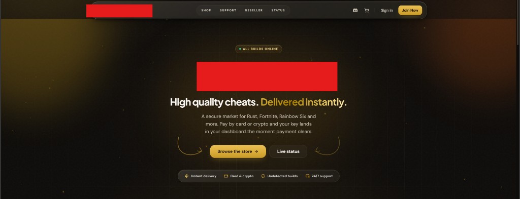 Storefront hero — brand redacted