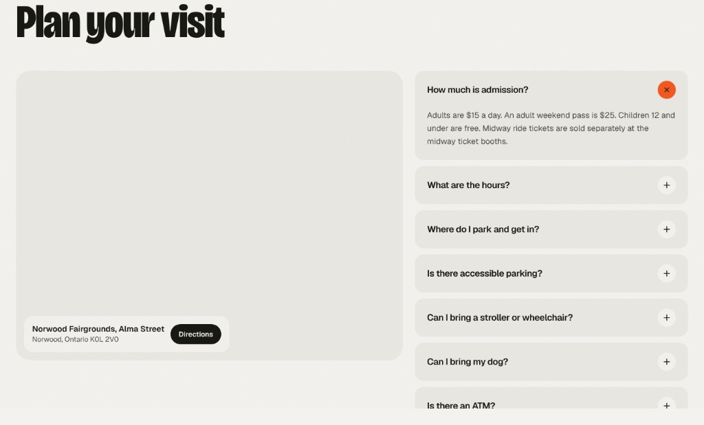 Schedule with day tabs and filters